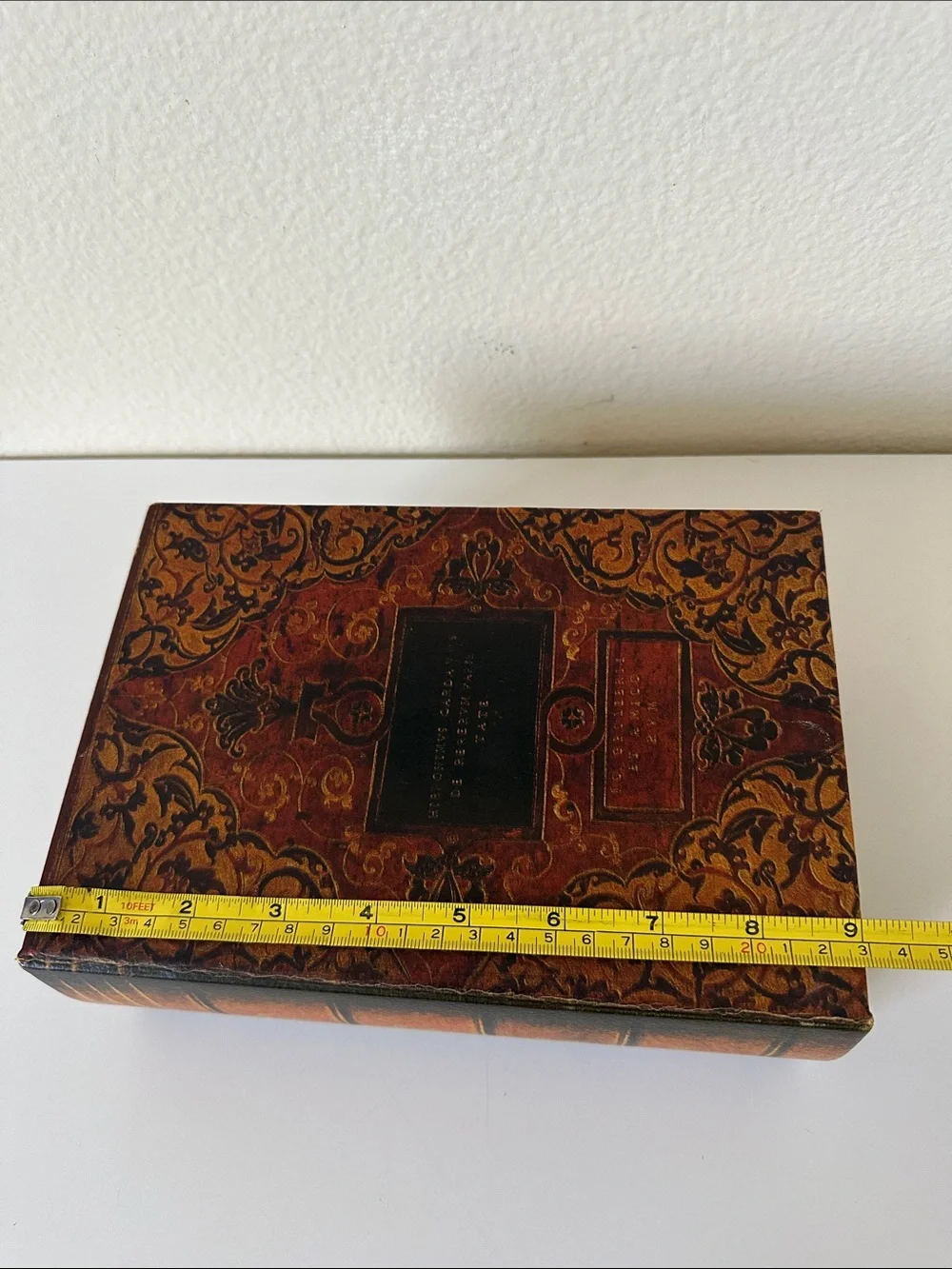 Decorative Faux Book Jewelry Trinket Storage Box Burgundy Lined Interior